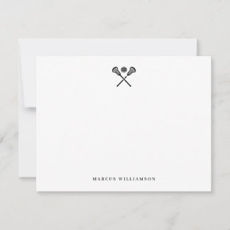 Carte De Remerciements Custom Lacrosse Note Card 