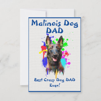 Carte De Remerciements Custom Malinois papa chien meilleur chien fou papa