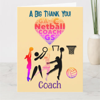 Carte De Remerciements Custom Netball Coach