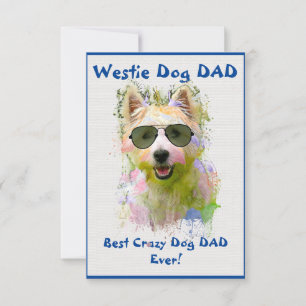 Carte De Remerciements Custom Westie papa chien meilleur chien fou papa
