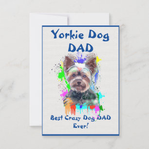 Carte De Remerciements Custom Yorkie papa chien meilleur chien fou papa
