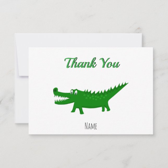 Carte De Remerciements  Cute Alligator Drawing (Devant)
