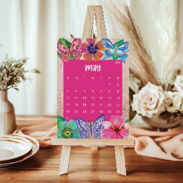 Carte De Remerciements Cute and Colorful 2026 Calendar Page - May
