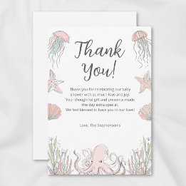 Carte De Remerciements Cute Baby Shower Ocean Coastal Theme
