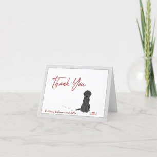 Carte De Remerciements Cute Black Labradoodé Chien Personnaliser l'os   