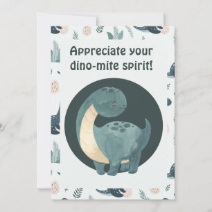 Carte De Remerciements Cute Blue Green Dinosaur Photo personnalisée et no