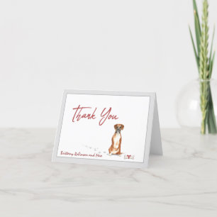 Carte De Remerciements Cute Boxer Animal Chien Personnaliser Nom Os    
