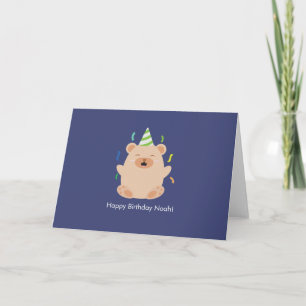 Carte De Remerciements Cute Brown Birthday Bear