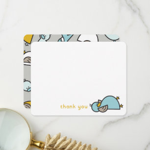 Carte De Remerciements Cute Cartoon Canards/Canettes Bébé Garçon Douche/N