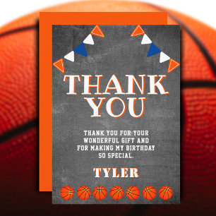 Carte De Remerciements Cute Chalkboard Sports Basketball Anniversaire
