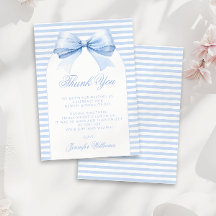 Cute Chic Blue Bow Français Baby Boy Douche