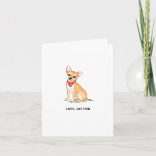 Carte De Remerciements Cute Chihuahua aquarelle pliée