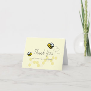 Carte De Remerciements Cute citron jaune Bumble/Miel Baby shower d'abeill