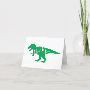 Carte De Remerciements Cute Dinosaur Baby shower Dino Blue et Green Boy