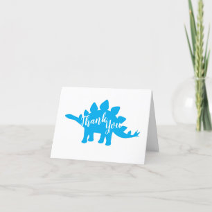Carte De Remerciements Cute Dinosaur Baby shower Dino Blue et Green Boy