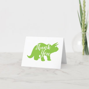Carte De Remerciements Cute Dinosaur Baby shower Dino Blue et Green Boy
