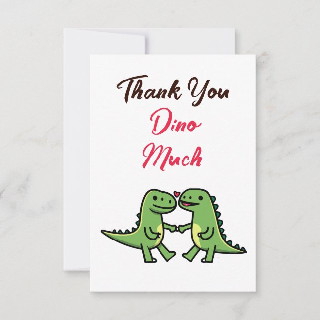 Carte De Remerciements Cute Dinosaur Couple Wedding Thank You (Devant)
