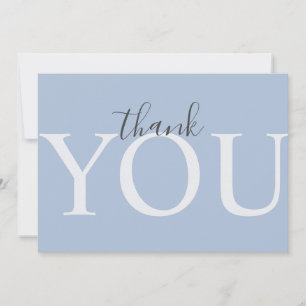 Carte De Remerciements Cute Dusty Blue Typographie moderne Baby shower ga