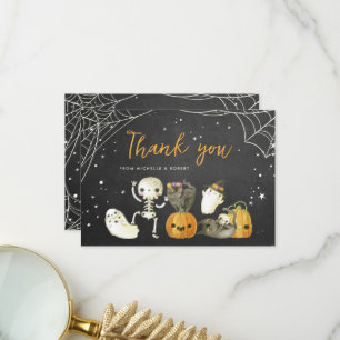 Carte De Remerciements Cute Éffrayant Ghosts Chats Halloween Baby shower 