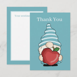 Carte De Remerciements Cute Enseignant gnome ajouter un sentiment
