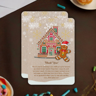 Carte De Remerciements Cute Festive pain d'épices Baby shower de la maiso