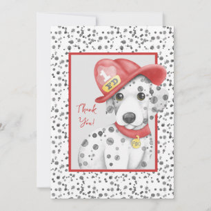 Carte De Remerciements Cute Fire Fighter Baby shower dalmate