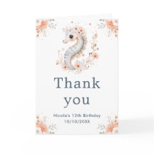 Cute Floral Seahorse fête d'anniversaire