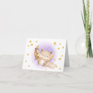 Carte De Remerciements Cute Fox Baby shower Animaux