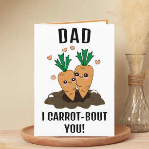 Carte De Remerciements Cute Funny Carrot Pun Papa Joyeux Anniversaire
