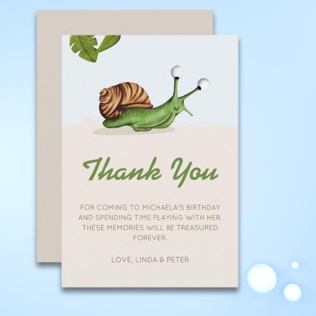 Carte De Remerciements Cute Garden Snail Nature (Créateur téléchargé)