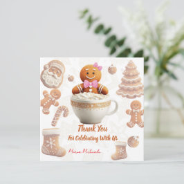 Carte De Remerciements Cute Gingerbread Cookie kids party