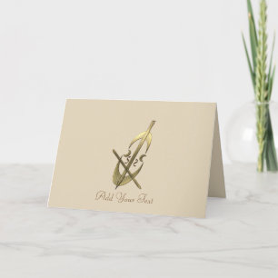 Carte De Remerciements Cute Gold Music Cello  Add Text Greeting Card