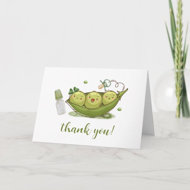 Carte De Remerciements Cute Green Pacifier Pois Doux Dans Baby shower De  (Devant)