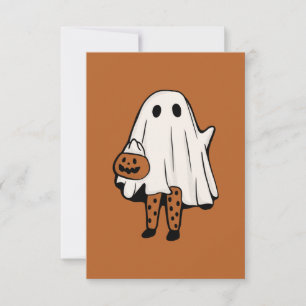 Carte De Remerciements Cute Halloween fantôme avec les bas Halloween