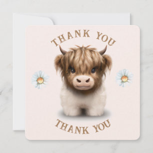 Carte De Remerciements Cute Highlands Scottish Cow
