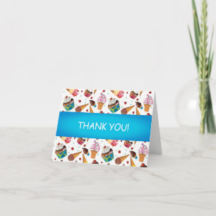 Carte De Remerciements Cute Ice Cream Print Child's Thank You Card