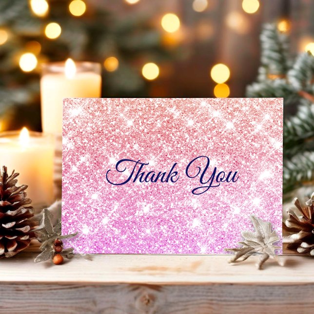 Carte De Remerciements Cute iridescente ombre fausse parties scintillant (Créateur téléchargé)