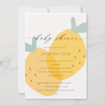 Cute jaune citron fruité Baby shower d'agrumes Inv