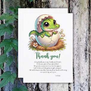 Carte De Remerciements Cute Kawaii Baby shower d'éclosion d'alligator béb