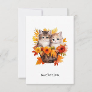 Carte De Remerciements Cute Kittens chats personnalisés en panier