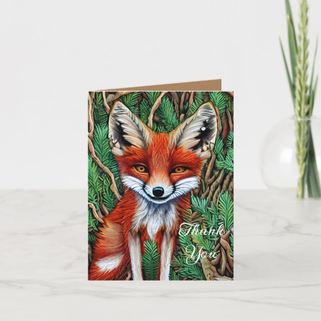 Carte De Remerciements Cute Little Wilderness Fox (Devant)