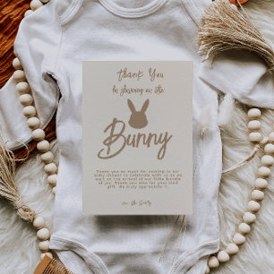 Carte De Remerciements Cute Neutre Bunny Baby shower Boho