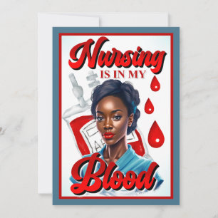 Carte De Remerciements Cute Nurse Pinup_ C'est dans mon sang