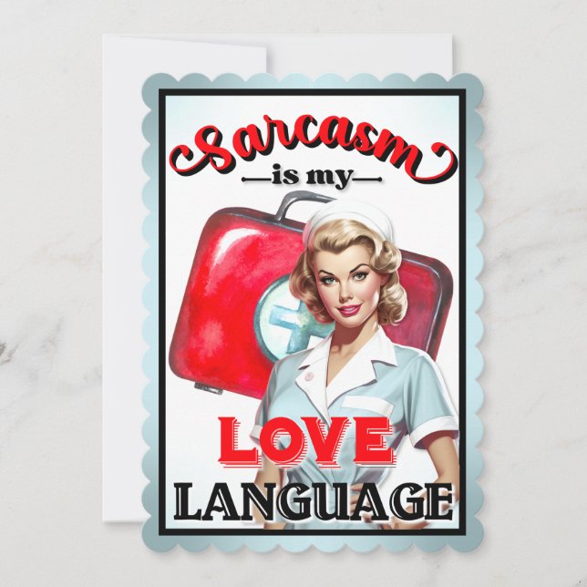 Carte De Remerciements Cute Nurse Pinup_ Love (Devant)