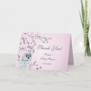 Carte De Remerciements Cute Owl Baby Shower Thank You