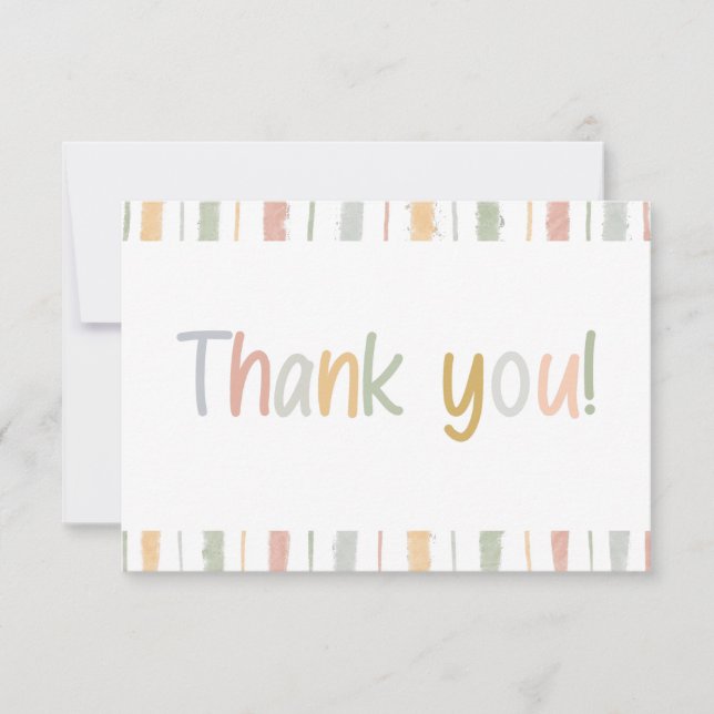 Carte De Remerciements Cute Pastel Brush Strokes Baby shower (Devant)