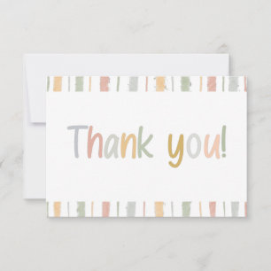 Carte De Remerciements Cute Pastel Brush Strokes Baby shower