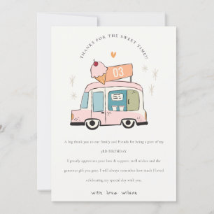 Carte De Remerciements Cute Pastel Sweet Time Glace Cream Camion Annivers