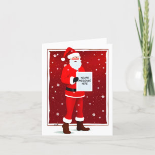 Carte De Remerciements Cute Père Noël tenant une signature messages perso