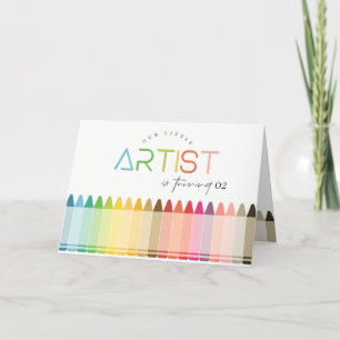Carte De Remerciements Cute Petite Artiste Crayon Rainbow N'Importe Quel 